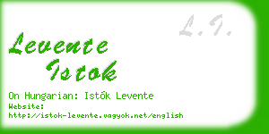 levente istok business card